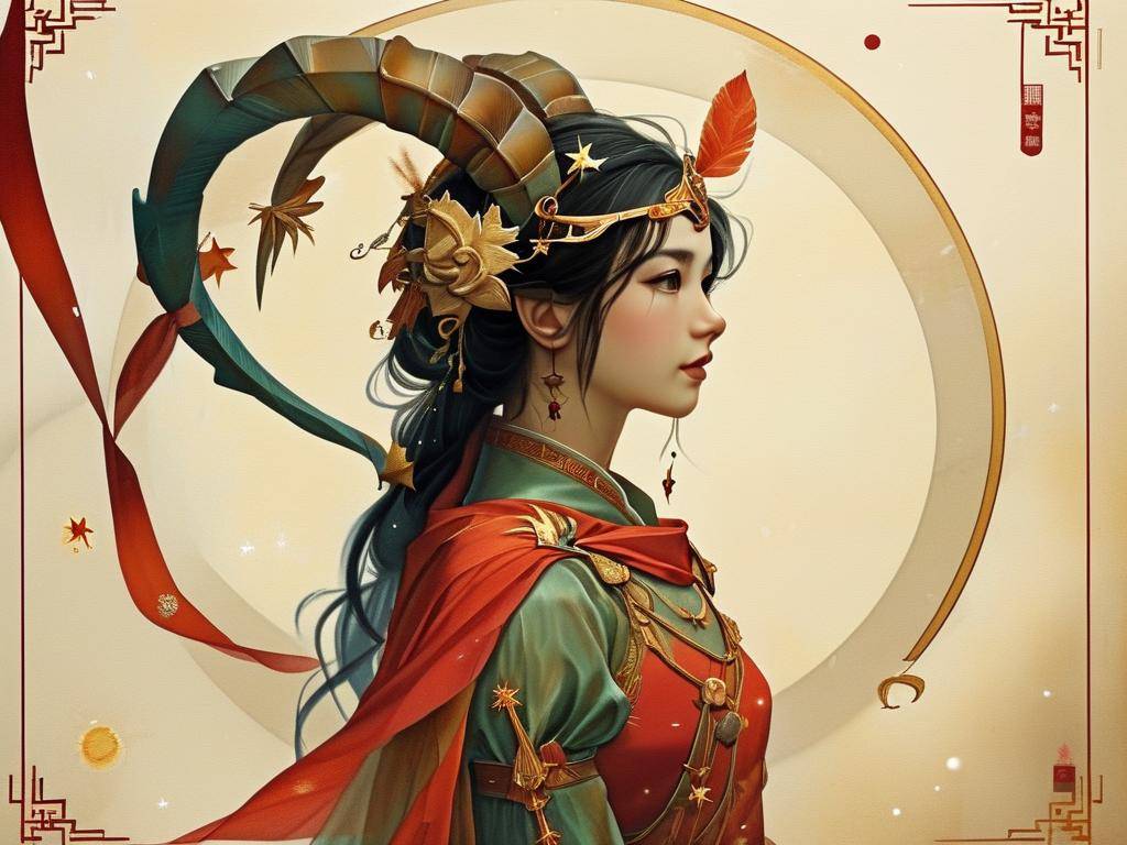12星座古风少女简笔画天蝎座