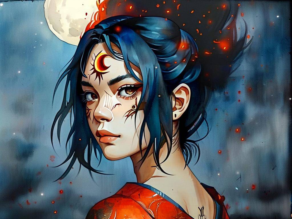 动漫天蝎座少女的画法