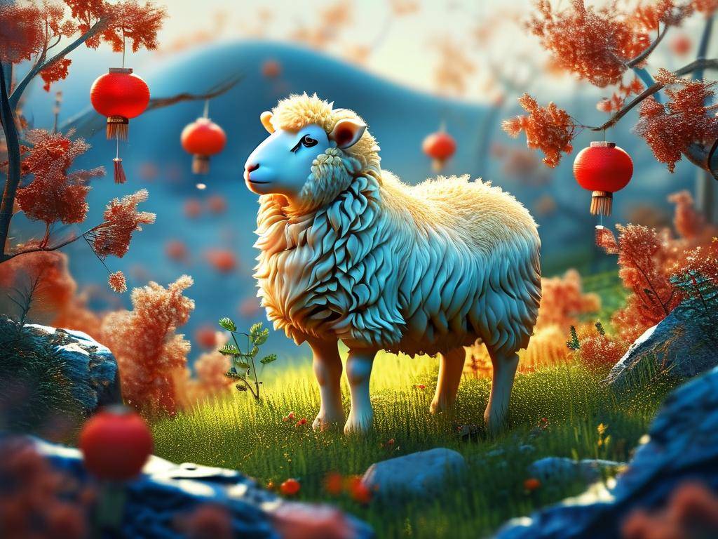 属羊微信招财幸运图片高清(1)