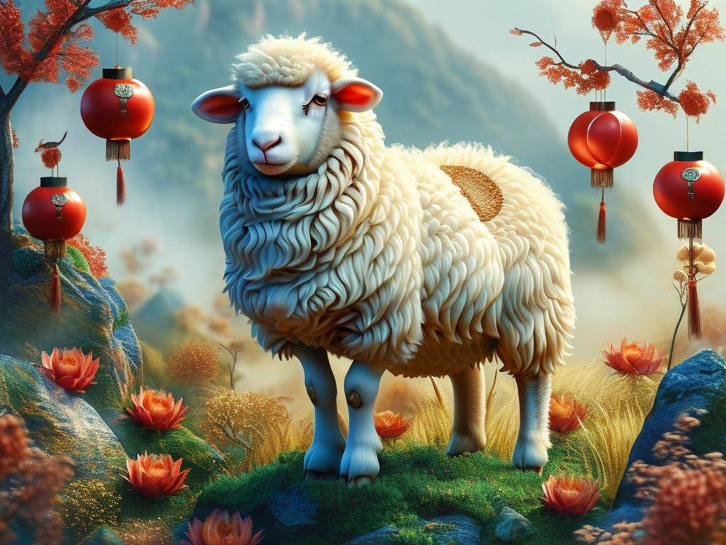 属羊微信招财幸运图片高清