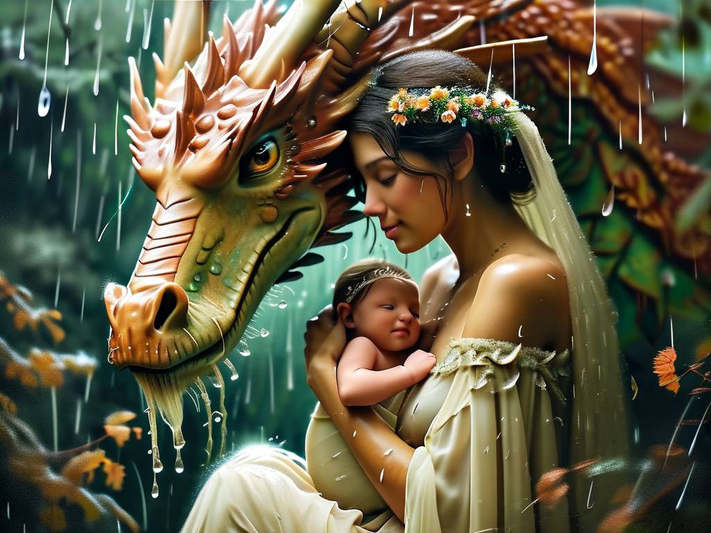属龙人出生时下雨停了