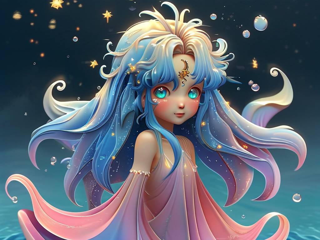 双鱼座q版人物简笔画