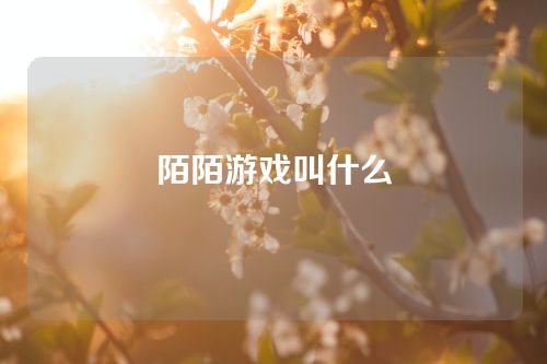 陌陌游戏叫什么