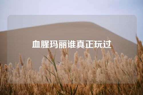 血腥玛丽谁真正玩过