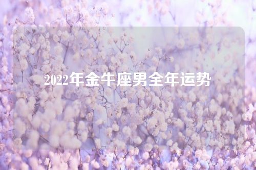 2022年金牛座男全年运势