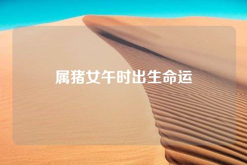 属猪女午时出生命运