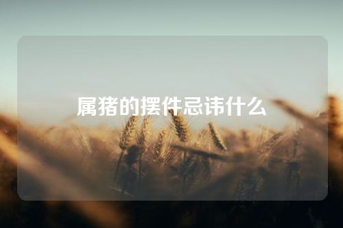 属猪的摆件忌讳什么