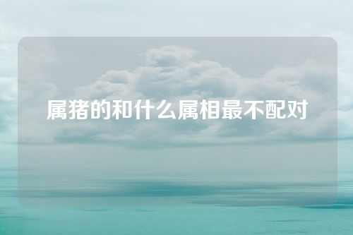 属猪的和什么属相最不配对