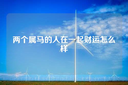 两个属马的人在一起财运怎么样