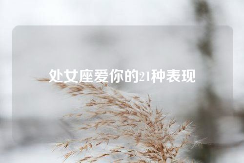 处女座爱你的21种表现