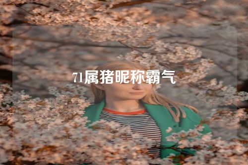 71属猪昵称霸气