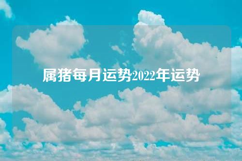 属猪每月运势2022年运势