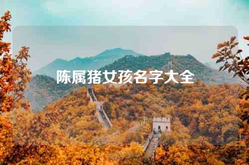 陈属猪女孩名字大全