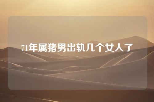 71年属猪男出轨几个女人了