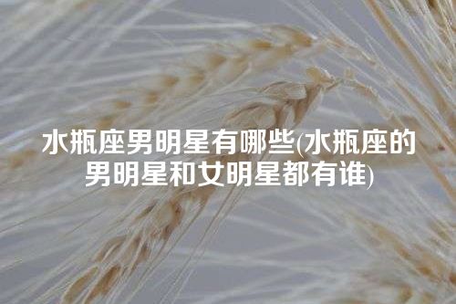 水瓶座男明星有哪些(水瓶座的男明星和女明星都有谁)