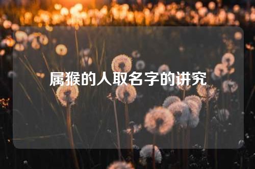 属猴的人取名字的讲究