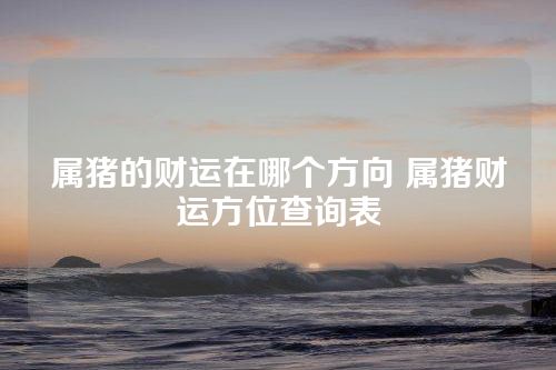 属猪的财运在哪个方向 属猪财运方位查询表